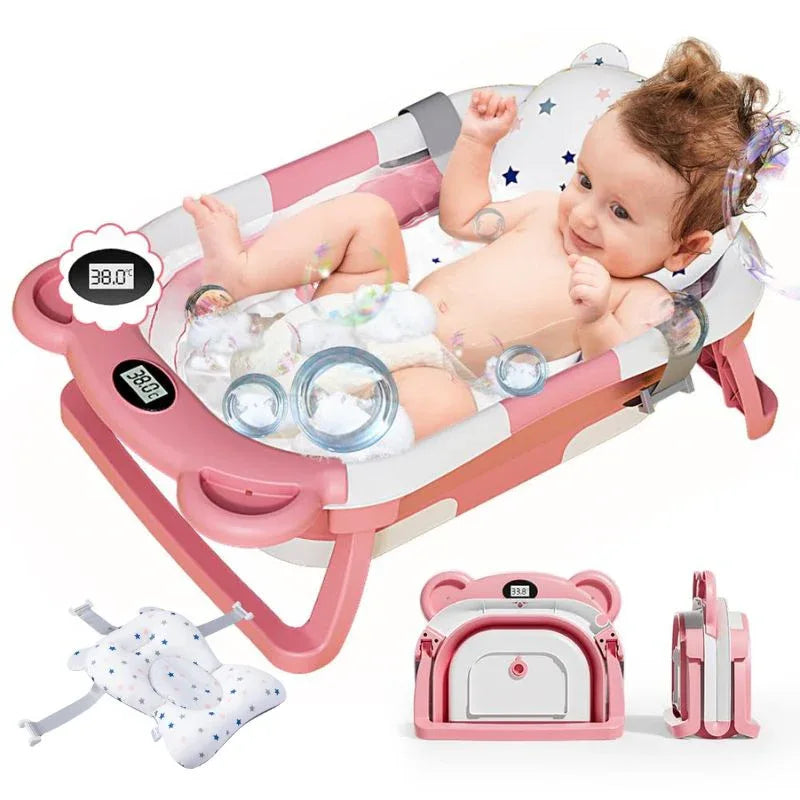 Baignoire Bébé Pliable avec Matelas Ergonomique, 0–24 Mois | RONDOR - Rondor
