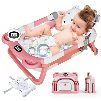 Baignoire Bébé Pliable avec Matelas Ergonomique, 0–24 Mois | RONDOR - Rondor