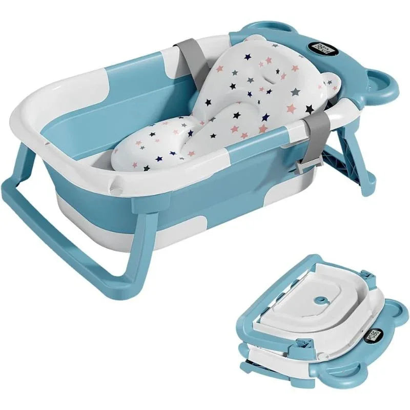 Baignoire Bébé Pliable avec Matelas Ergonomique, 0–24 Mois | RONDOR - Rondor