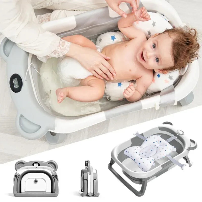 Baignoire Bébé Pliable avec Matelas Ergonomique, 0–24 Mois | RONDOR - Rondor