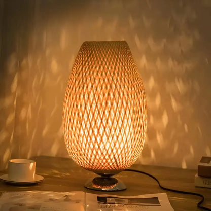 Bambila™ – Lampe de Table Rattan Ambiance Naturelle Épurée | RONDOR - Rondor