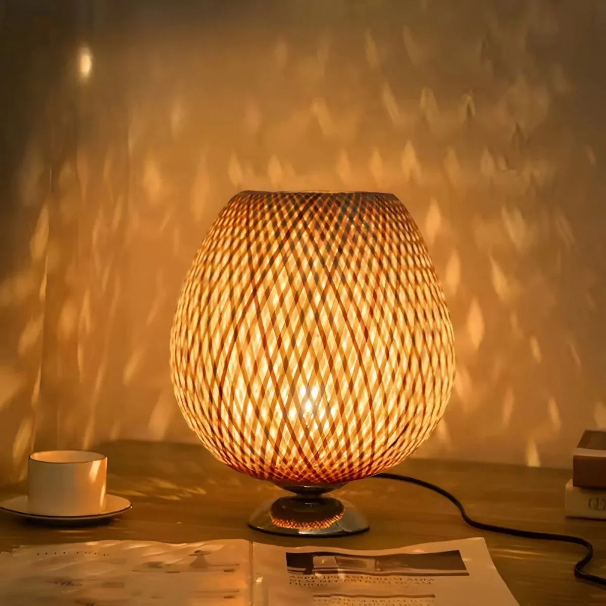 Bambila™ – Lampe de Table Rattan Ambiance Naturelle Épurée | RONDOR - Rondor