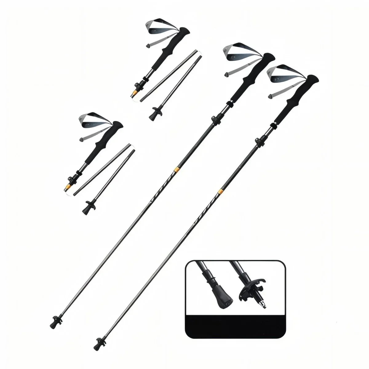 Bâton de Randonnée Pliable Carbone - Rondor