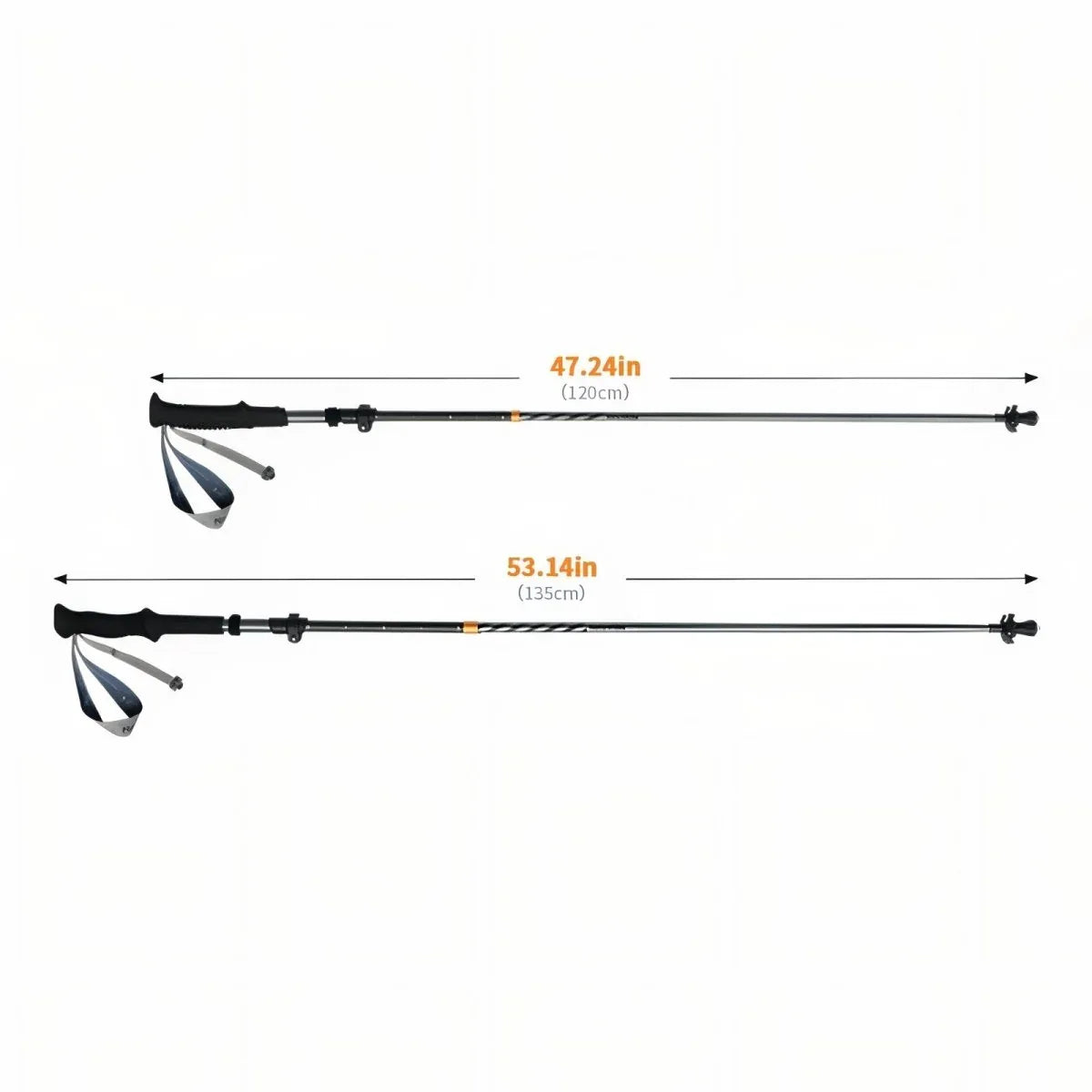 Bâton de Randonnée Pliable Carbone - Rondor