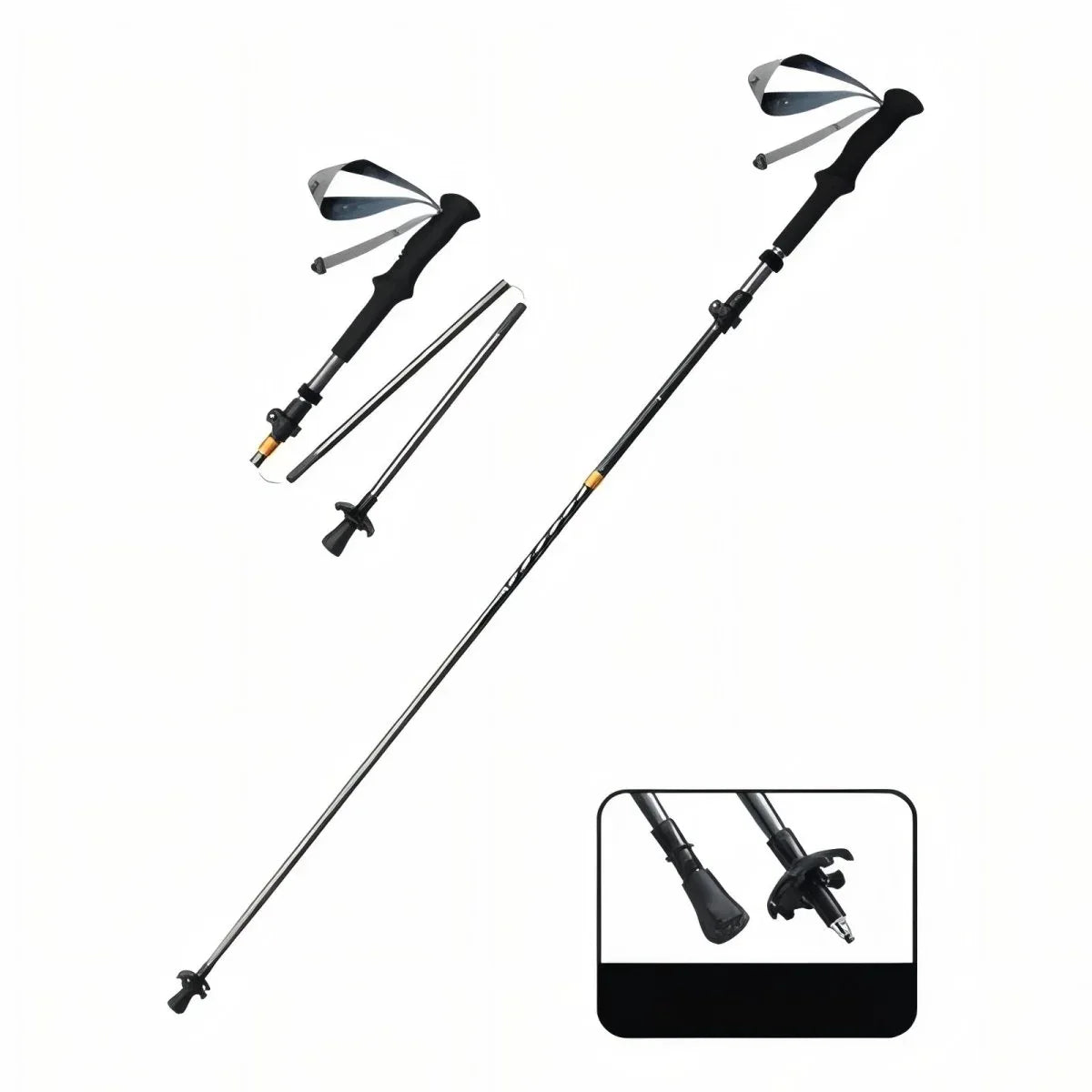 Bâton de Randonnée Pliable Carbone - Rondor