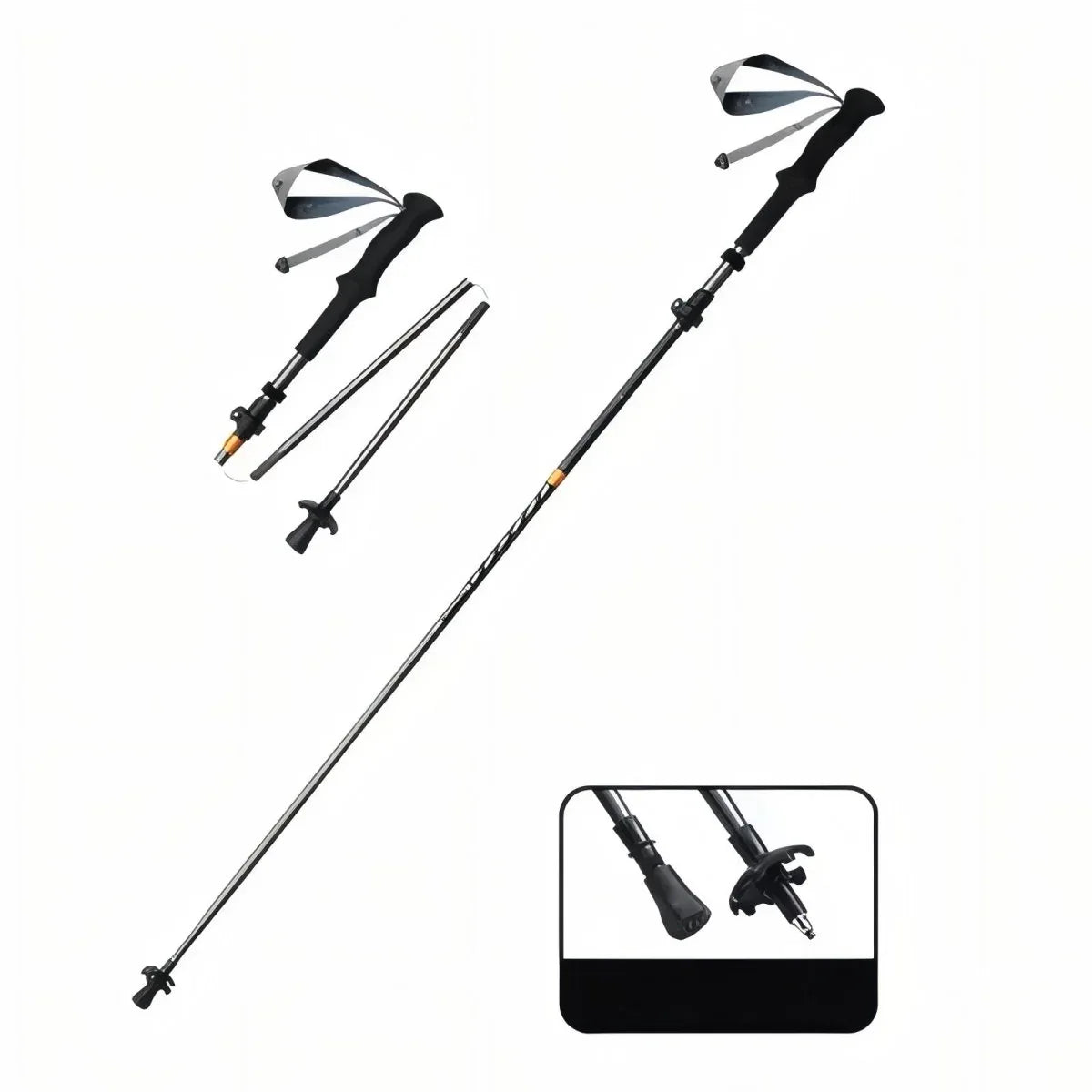 Bâton de Randonnée Pliable Carbone - Rondor