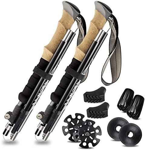 Bâtons de Randonnées/Trekking - Bâtons de Marche Pliable Antichoc Télescopique en Aluminium - Ultra - Léger - Rondor
