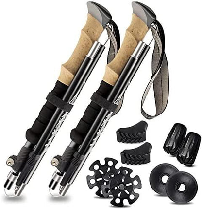 Bâtons de Randonnées/Trekking - Bâtons de Marche Pliable Antichoc Télescopique en Aluminium - Ultra - Léger - Rondor