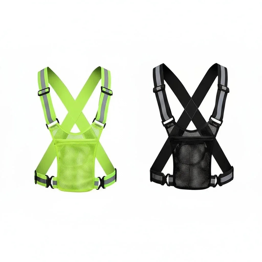BEAMRUN – Gilet de sécurité réfléchissant pour la course à pied et le cyclisme avec grande poche pour téléphone portable et portefeuille - Rondor