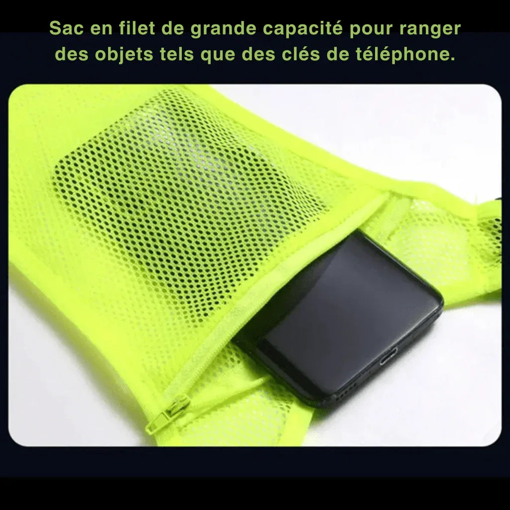 BEAMRUN – Gilet de sécurité réfléchissant pour la course à pied et le cyclisme avec grande poche pour téléphone portable et portefeuille - Rondor