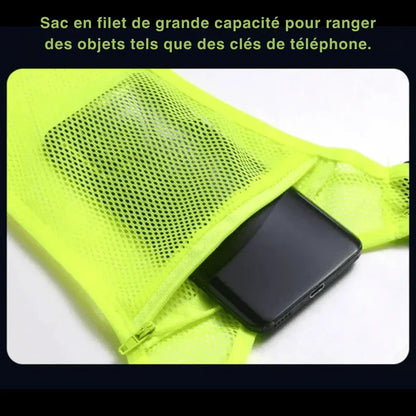 BEAMRUN – Gilet de sécurité réfléchissant pour la course à pied et le cyclisme avec grande poche pour téléphone portable et portefeuille - Rondor