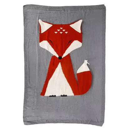BébéSafari™ Couverture Tricotée Coton & Bambou Motif Animal - Rondor
