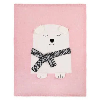 BébéSafari™ Couverture Tricotée Coton & Bambou Motif Animal - Rondor