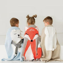 BébéSafari™ Couverture Tricotée Coton & Bambou Motif Animal - Rondor