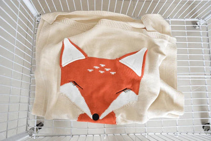 BébéSafari™ Couverture Tricotée Coton & Bambou Motif Animal - Rondor