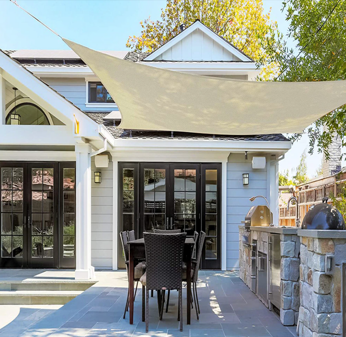 Lunero™ Luxe Voile d'Ombrage | Résistant à l'Eau & Protecteur, Décoratif Pour Votre Balcon Ou Terrasse !