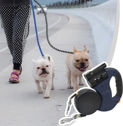 Bordeaux Duo | Laisse double pour chien 3 en 1 avec rotation 360° - Rondor