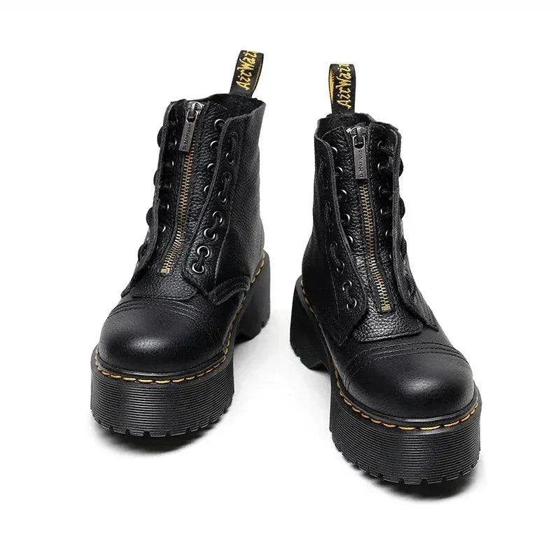 Bottes à plateforme en cuir véritable - Rondor