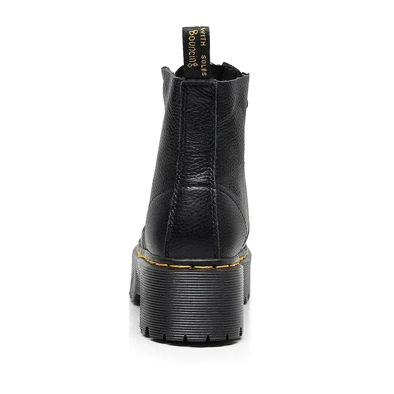 Bottes à plateforme en cuir véritable - Rondor