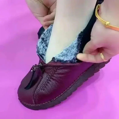 Bottes Chaudes Hiver Femmes en Cuir Souple - Imperméable & Fourrure Intérieure - Rondor