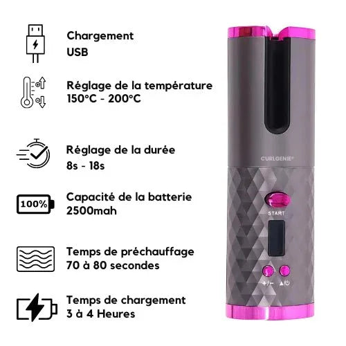 Boucleur à Cheveux en Céramique - Rotation Automatique - Rondor