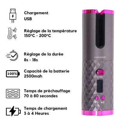 Boucleur à Cheveux en Céramique - Rotation Automatique - Rondor