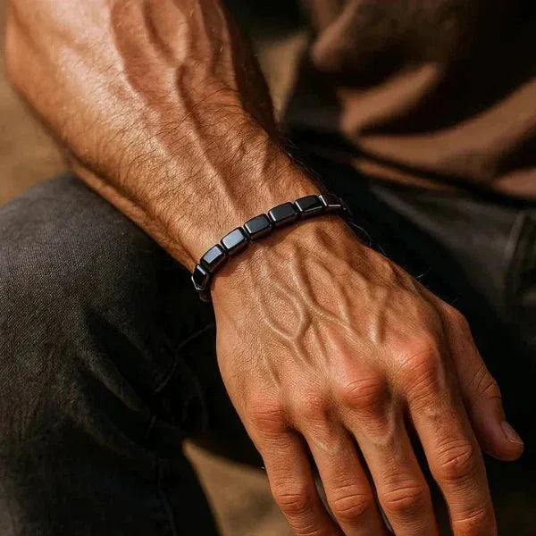 Bracelet Hématite pour Homme – Élégance, Force & Énergie Stylée - Rondor