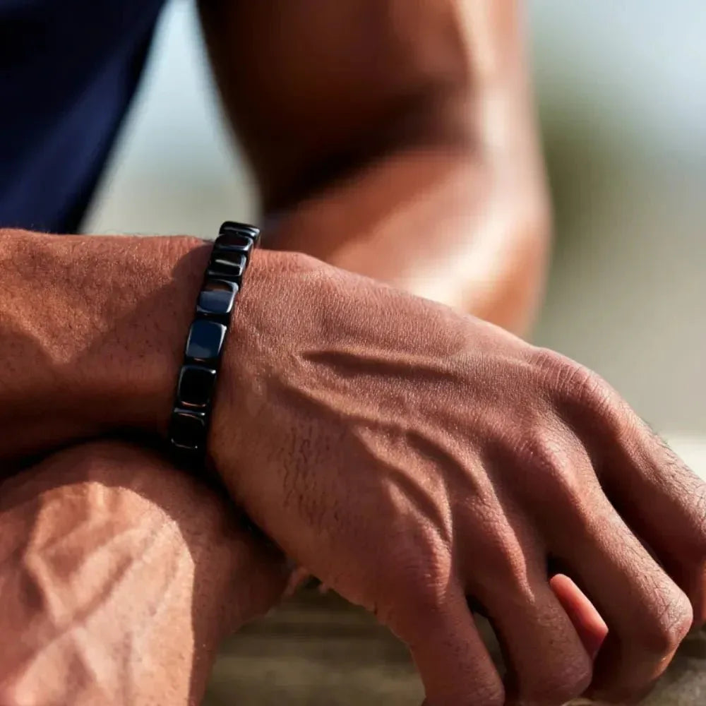 Bracelet Hématite pour Homme – Élégance, Force & Énergie Stylée - Rondor