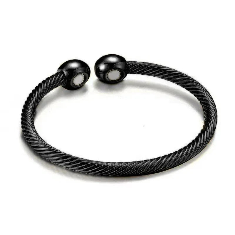 Bracelet magnétique thérapeutique en acier torsadé – équilibre & énergie - Rondor