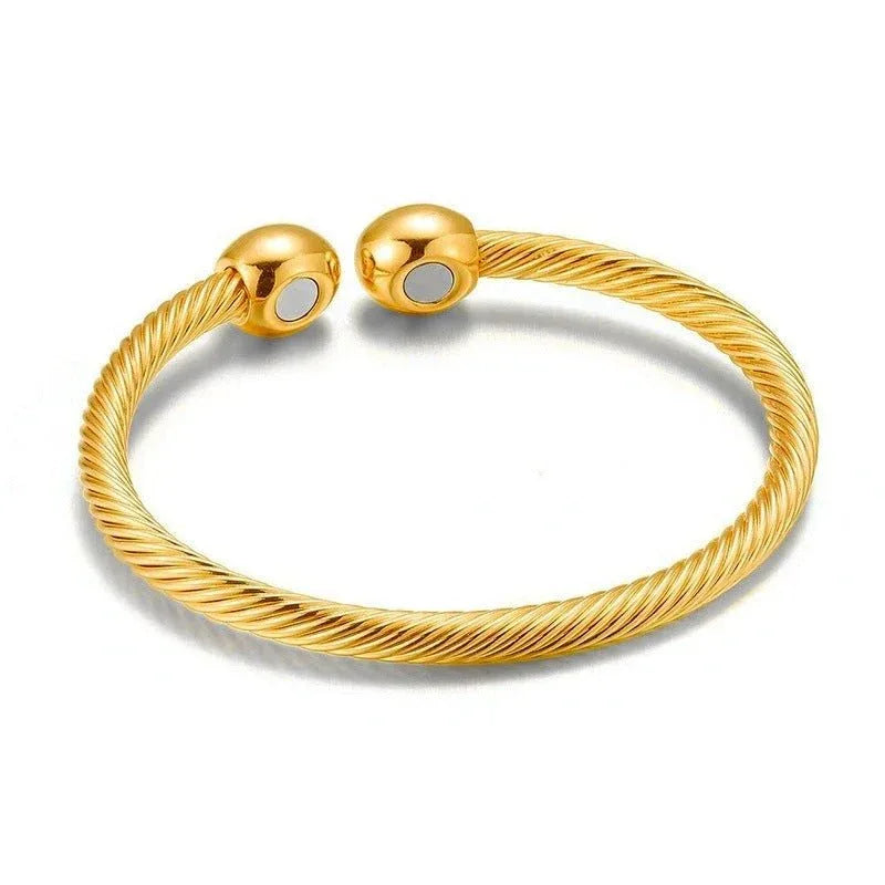 Bracelet magnétique thérapeutique en acier torsadé – équilibre & énergie - Rondor
