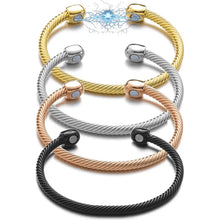 Bracelet magnétique thérapeutique en acier torsadé – équilibre & énergie - Rondor