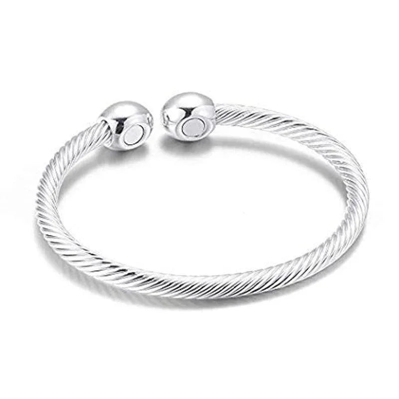 Bracelet magnétique thérapeutique en acier torsadé – équilibre & énergie - Rondor