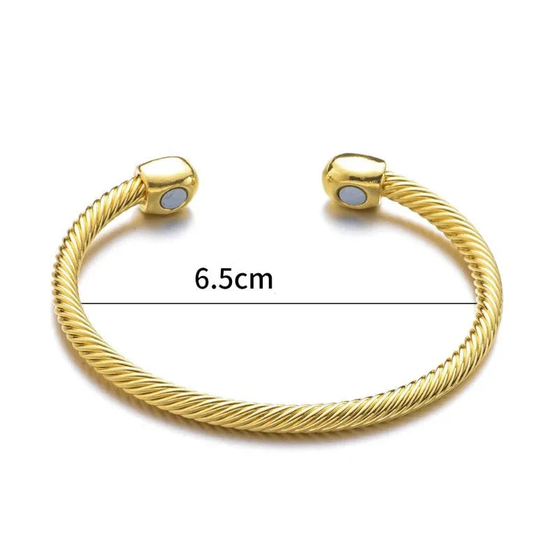 Bracelet magnétique thérapeutique en acier torsadé – équilibre & énergie - Rondor