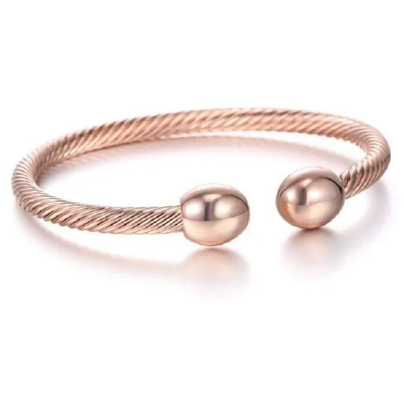 Bracelet magnétique thérapeutique en acier torsadé – équilibre & énergie - Rondor