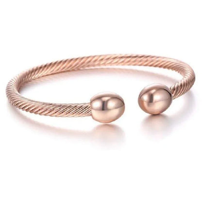 Bracelet magnétique thérapeutique en acier torsadé – équilibre & énergie - Rondor