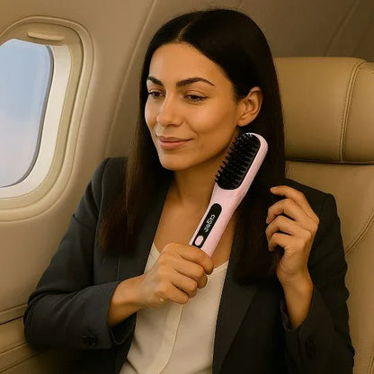Brosse à Cheuveux Lissante - Portable – Chauffage Rapide, Température Constante, USB Rechargeable - Rondor