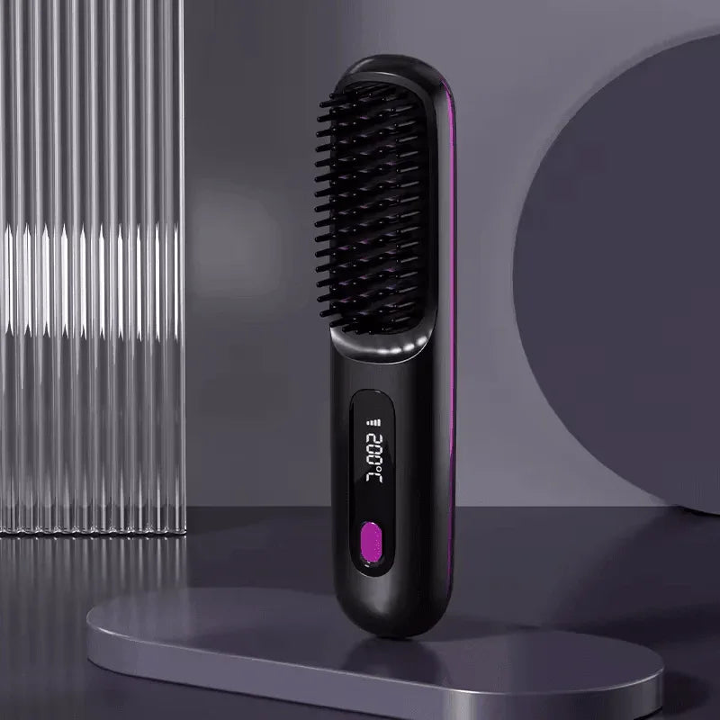 Brosse à Cheuveux Lissante - Portable – Chauffage Rapide, Température Constante, USB Rechargeable - Rondor