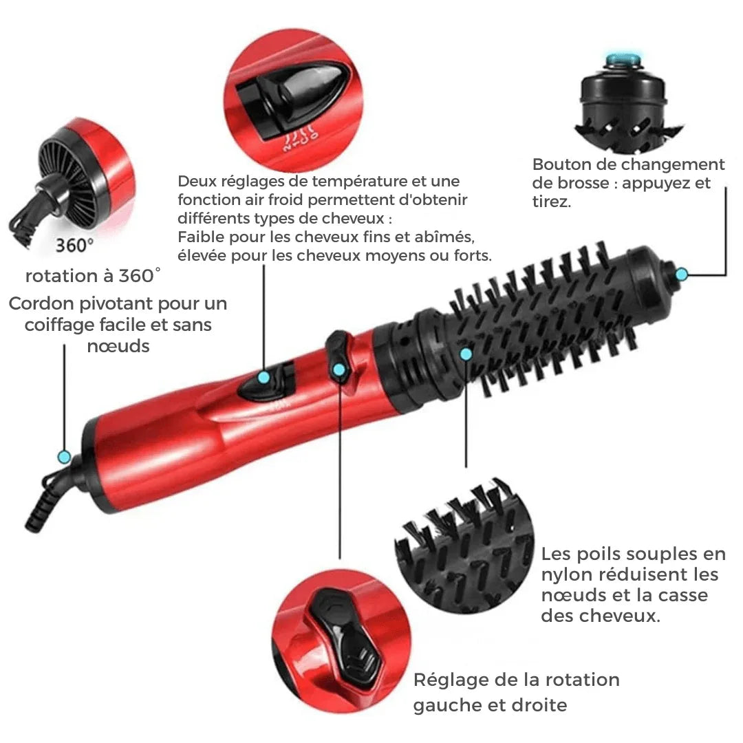 Brosse À Cheveux Ionique Rotative Automatique – Coiffage Facile et Volume Parfait en Quelques Minutes - Rondor