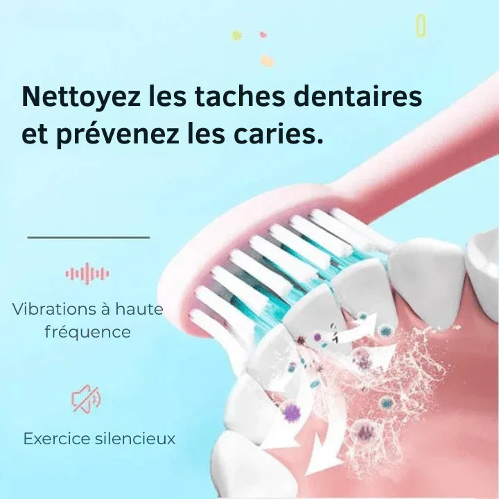 Brosse à dents électrique pour enfant avec motif animalier - Rondor