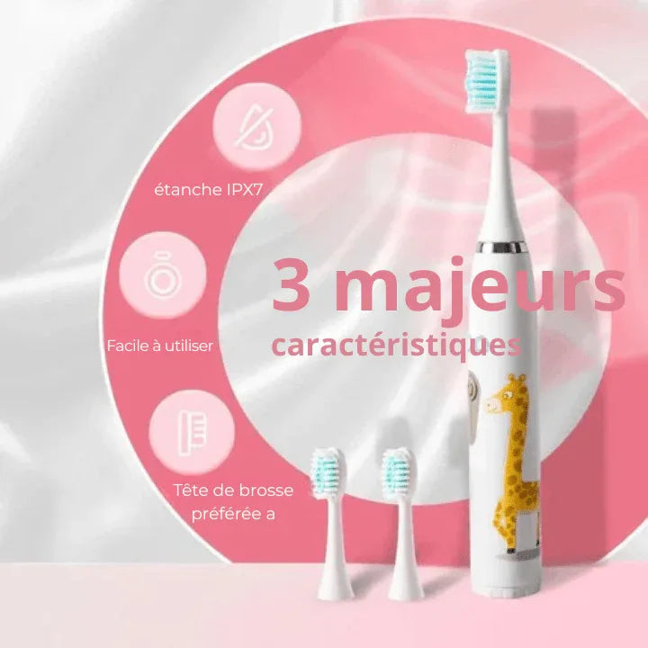 Brosse à dents électrique pour enfant avec motif animalier - Rondor