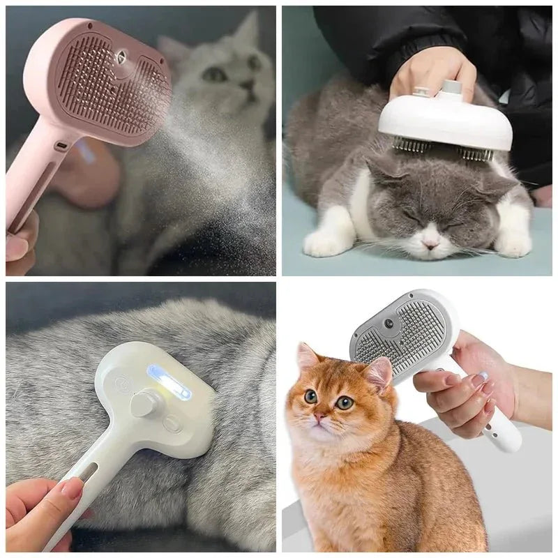 Brosse à vapeur 4en1 pour animaux Brosse à vapeur pour chien - FurFresh™ - Rondor