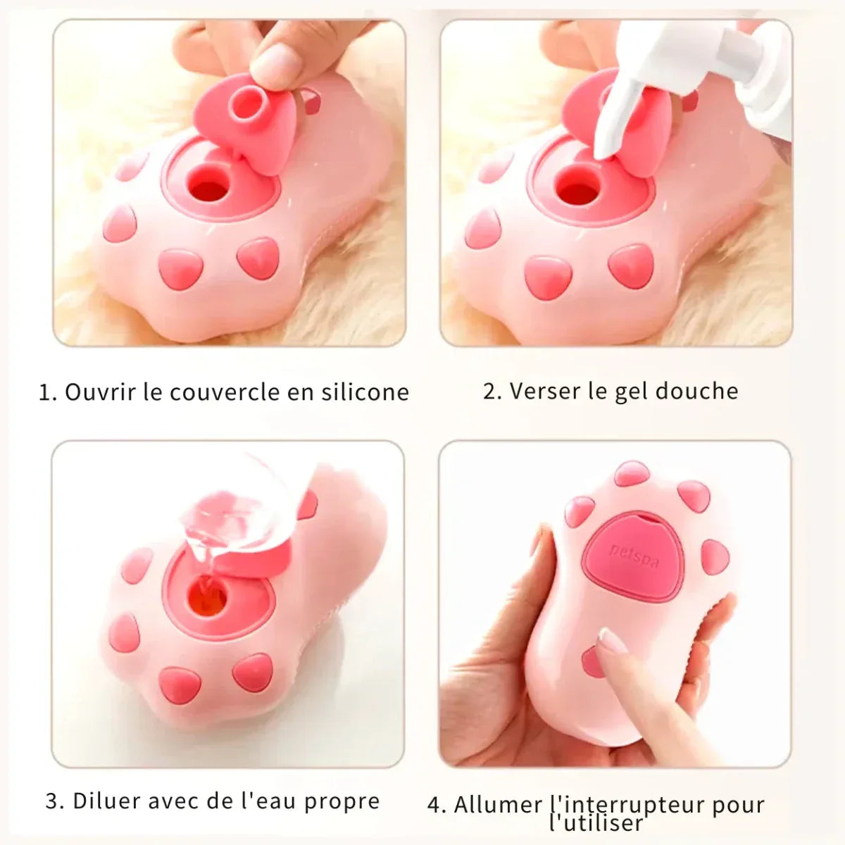 Brosse de Massage Spray pour Chiens & Chats - Rondor
