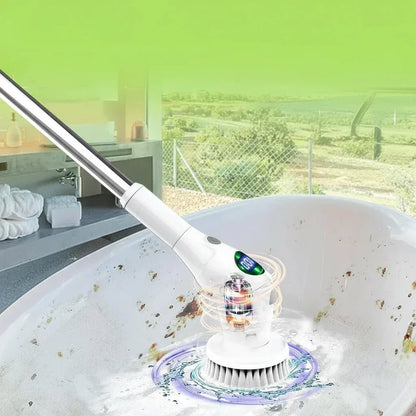 Brosse de nettoyage électrique sans fil avec lumière LED avec 8 têtes de brosse remplaçables - Rondor