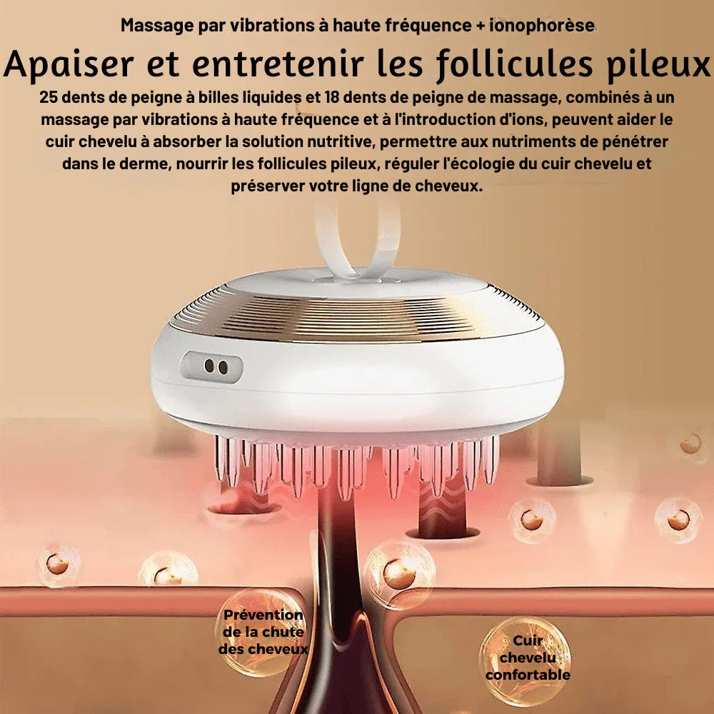 Brosse EMS Cuir Chevelu – Croissance & Stimulation LED - Rondor