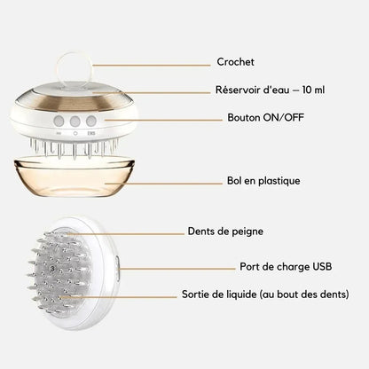 Brosse EMS Cuir Chevelu – Croissance & Stimulation LED - Rondor