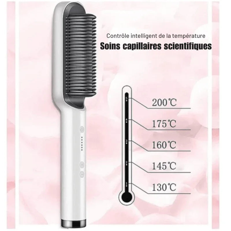 Brosse Lissante Chauffante pour Cheveux - Brosse Ionique Électrique - Rondor