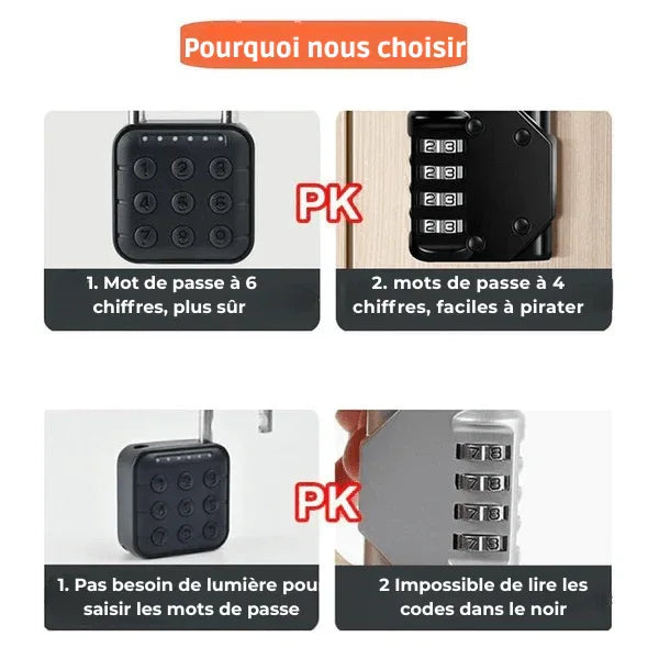 Cadenas à Combinaison à 6 Chiffres Anti - Découpe et Anti - Vol - Rondor