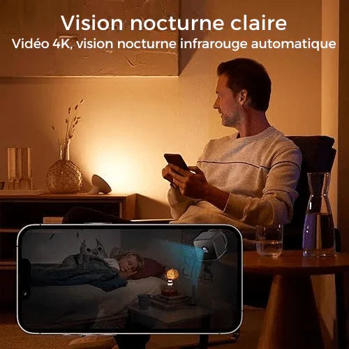 Caméra de Sécurité WiFi Intérieure avec Pan & Tilt – Moniteur HD pour Maison & Animaux - Rondor