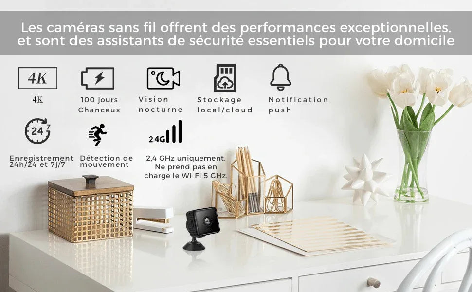 Caméra de Sécurité WiFi Intérieure avec Pan & Tilt – Moniteur HD pour Maison & Animaux - Rondor