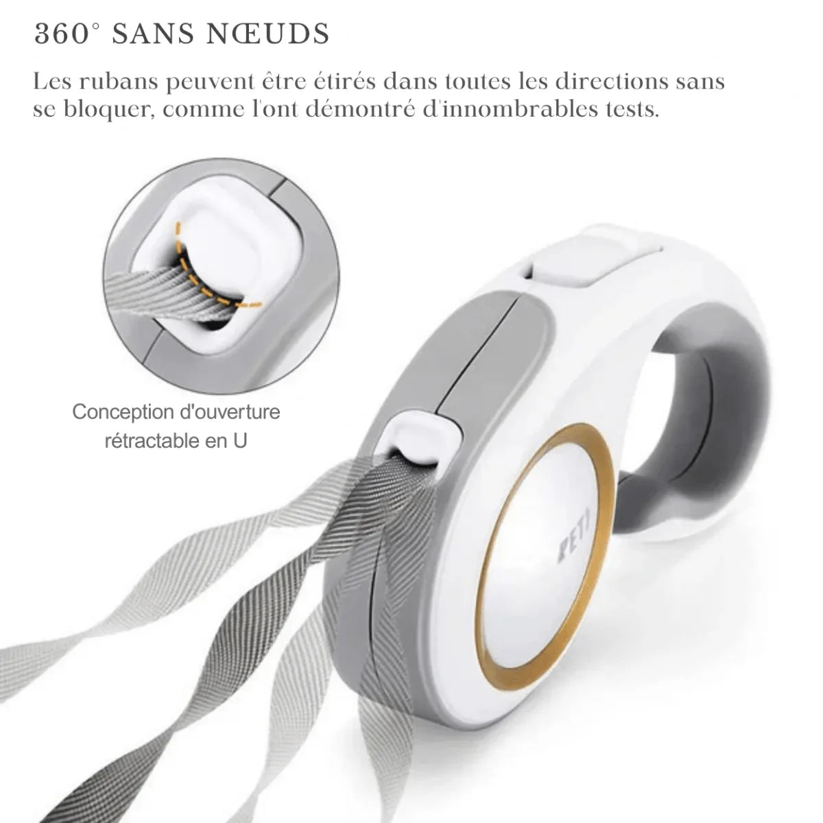 CanicheFlex | Laisse rétractable automatique - Rondor